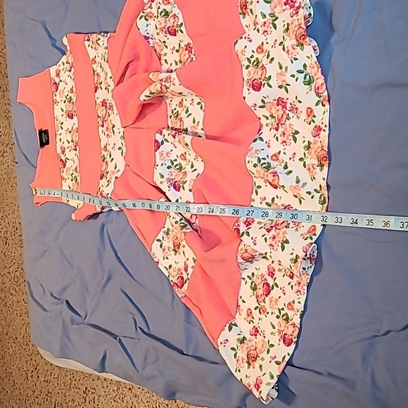 Paper Doll girls sleeveless color block with floral design Size 14 EUC - Picture 8 of 10